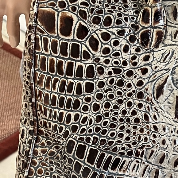 Brazilian Crocodile Embossed Handbag with Lock - Picture 6 of 11